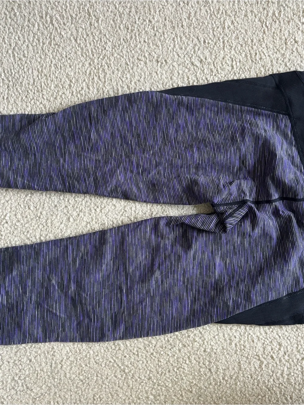 Athleta Black Performance Top with Subtle Purple Accent